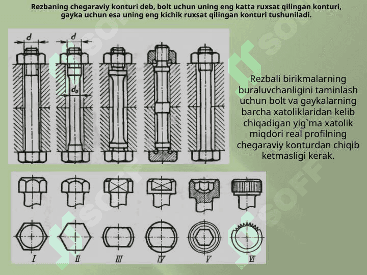 Rezbali birikmalarning o’zaro almashuvchanligi Xurshid 3