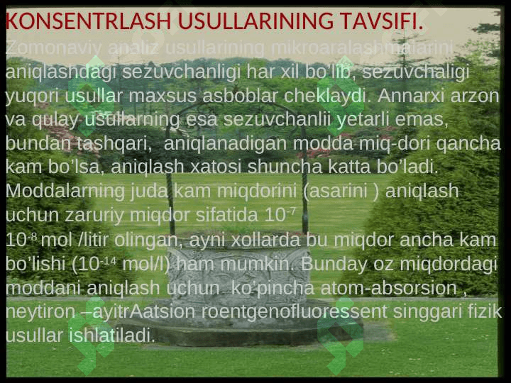 konsentrlash usullari 2