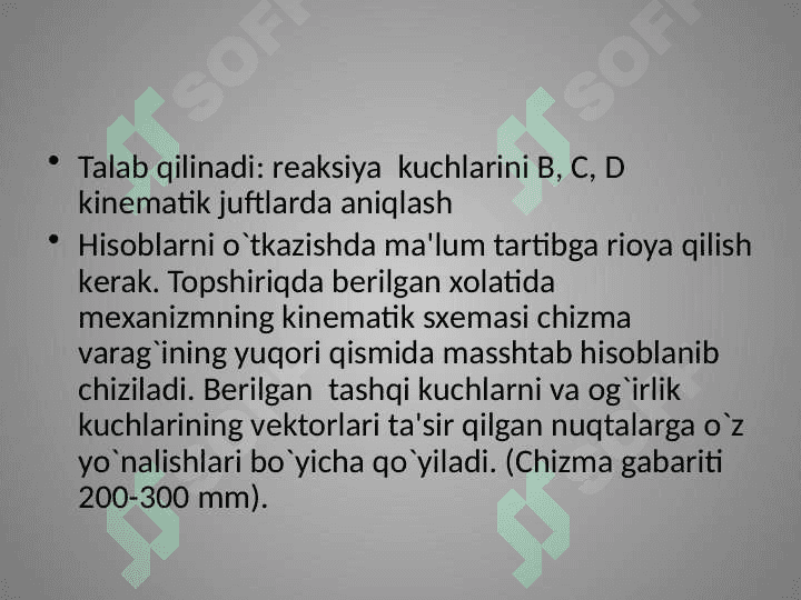 Tekis mexanizmlarning kinetostatik tahlili 3