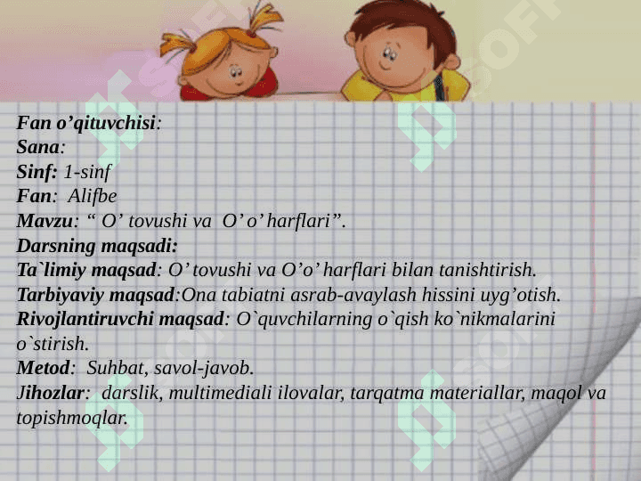 O’ tovushi va O’o’harflari 2
