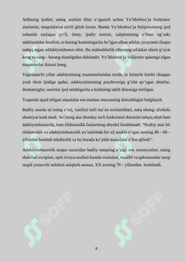 Yo'ldosh Solijonovning adabiy-tanqidiy faoliyati 7