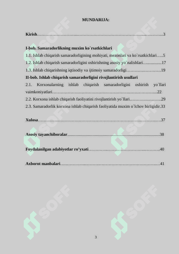 Ishlab chiqarish samaradorligi - korxona faoliyatining  asosiy ko’rsatkichi sifatida 3