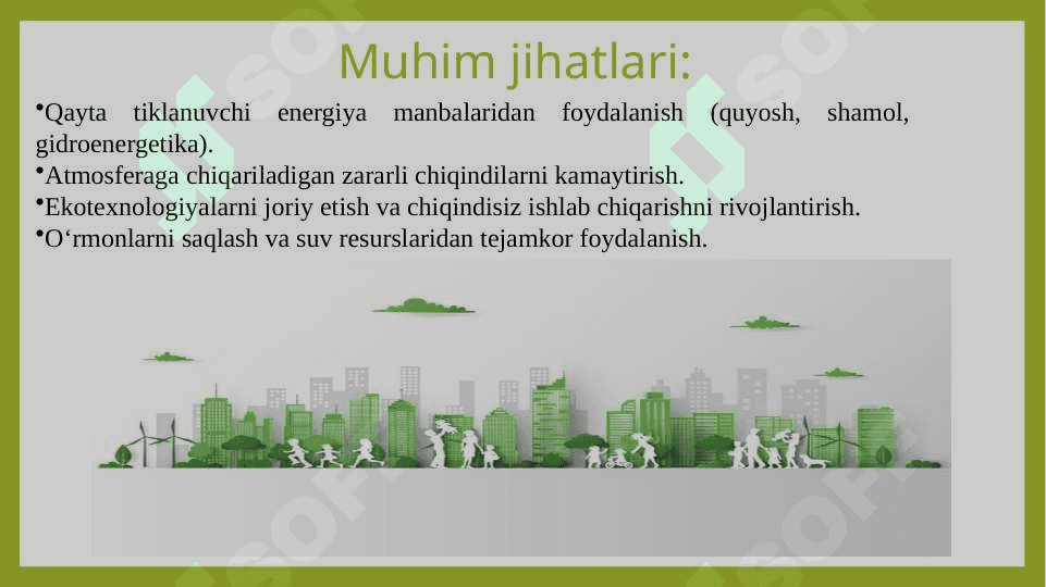 Barqaror iqtisodiy rivojlanishning mohiyati va uni ta'minlashda "yashil iqtisodiyot"ning o'rni. 4