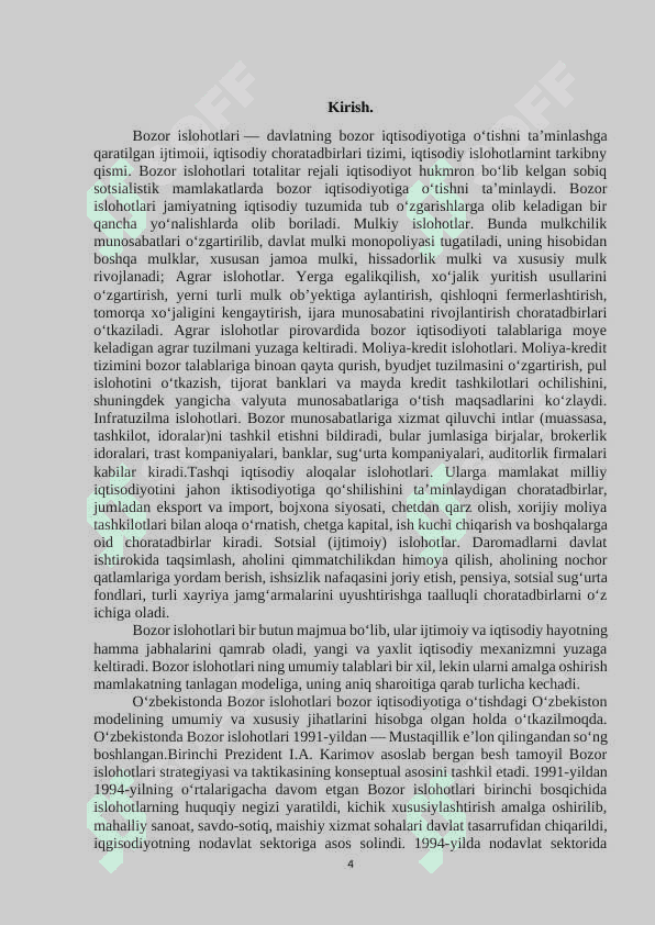 Bozor Islohotlari mohiyati va o'tish davrdagi o'ziga xos xususiyatlari 4