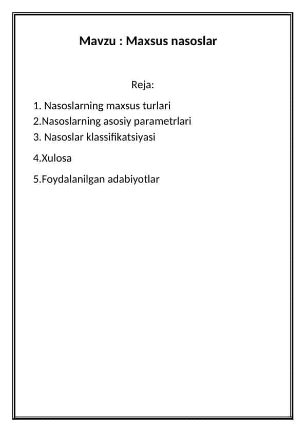 Maxsus nasoslar 1