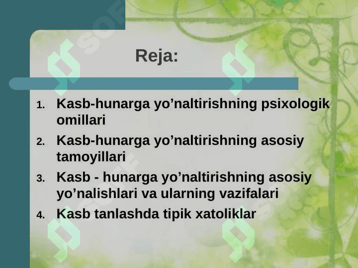 Shaxsning kasbiy shakllanish determinatsiyasi 2