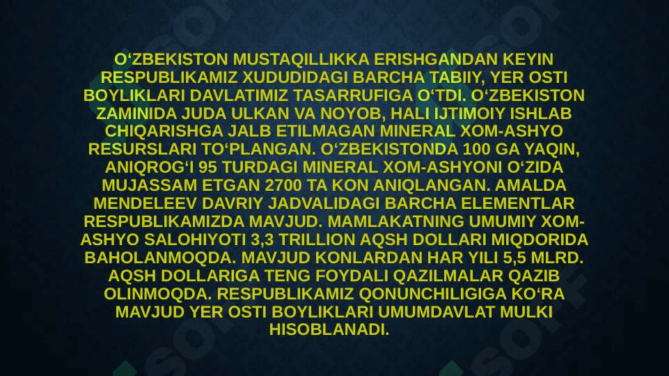 Yer qaridan foydalanuvchilar uchun olinadigon soliqlar 2