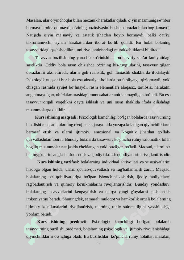 Psixologik kamchiligi boʻlgan bolalarda tasavvurning buzilishi 3