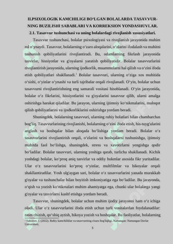 Psixologik kamchiligi boʻlgan bolalarda tasavvurning buzilishi 5