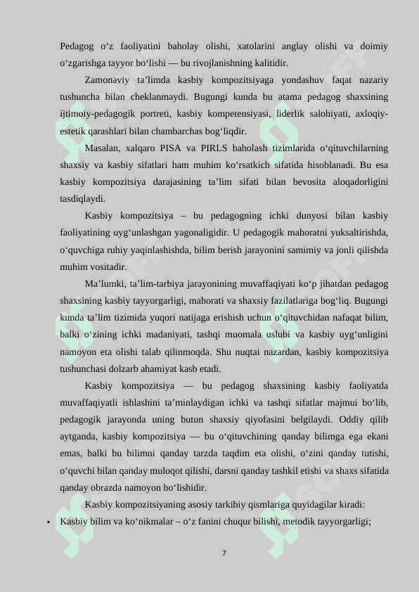 Mahoratli pedagogni oʻqitishda kasbiy kompozitsiyani rivojlantirish 7