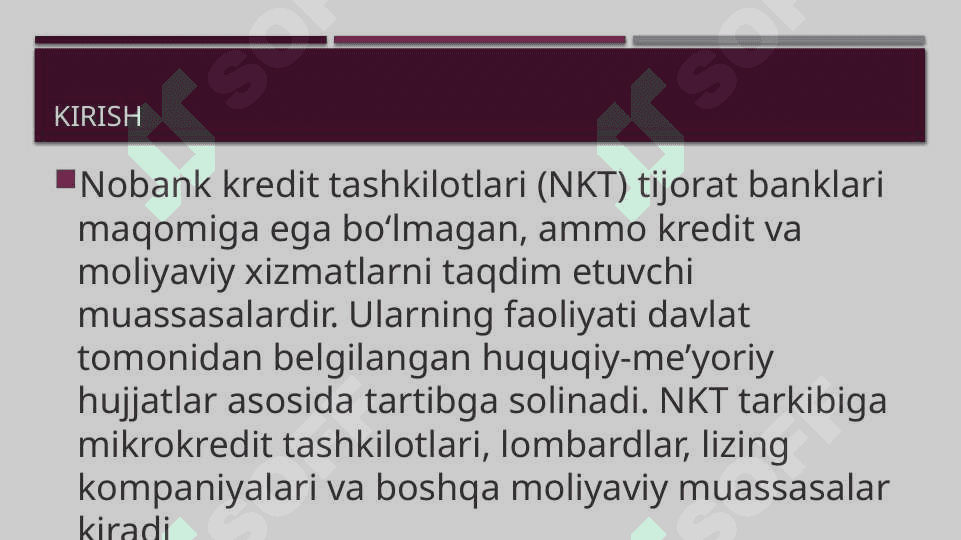 Nobank kredit tashkilotlari ular faoliyatning huquqiy asoslari va xususiyatlari. Lombardlar va mikrokredit tashkilotlarining tarkibi va vazifalari 2