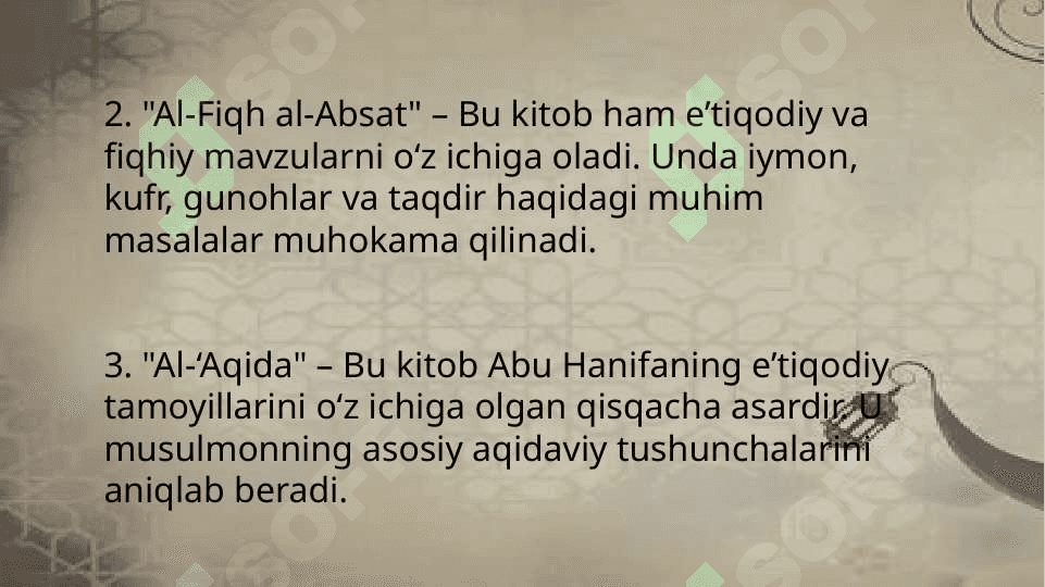 Islom dini aqidalari 4