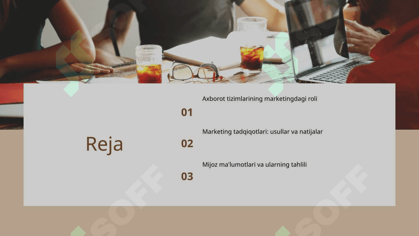 Marketing axbarotlar tizimi va tadqiqotlari 2