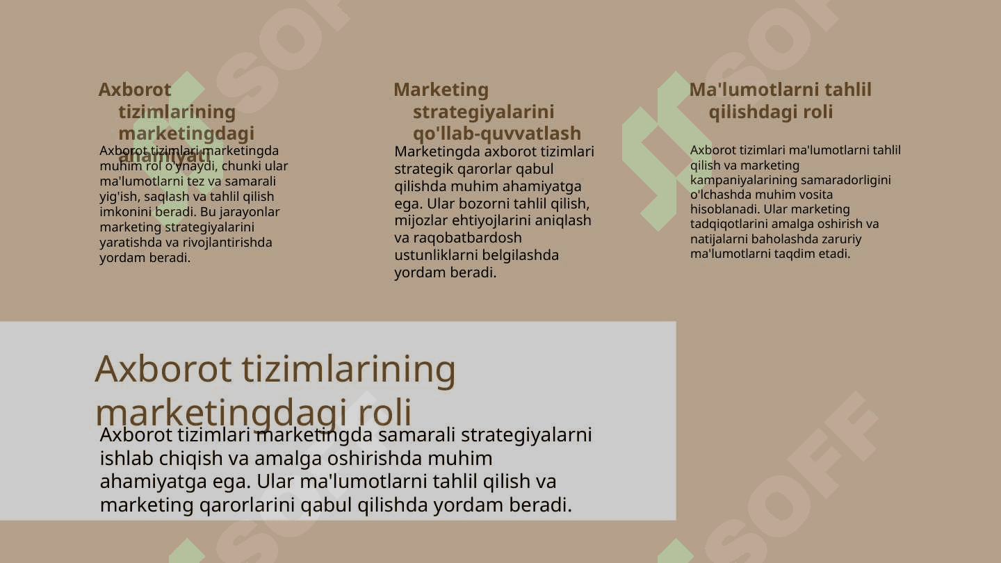 Marketing axbarotlar tizimi va tadqiqotlari 3