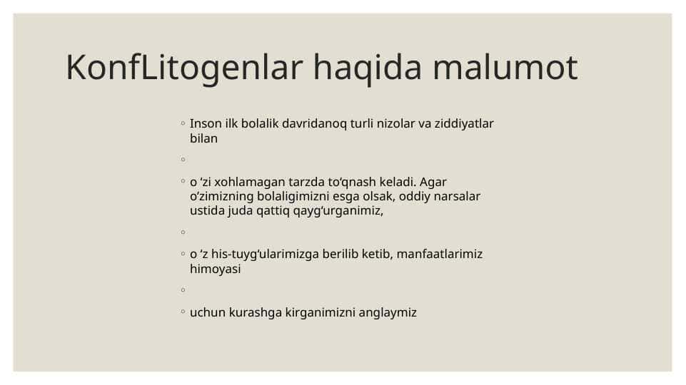 KonfLitogenlar haqida malumot 1