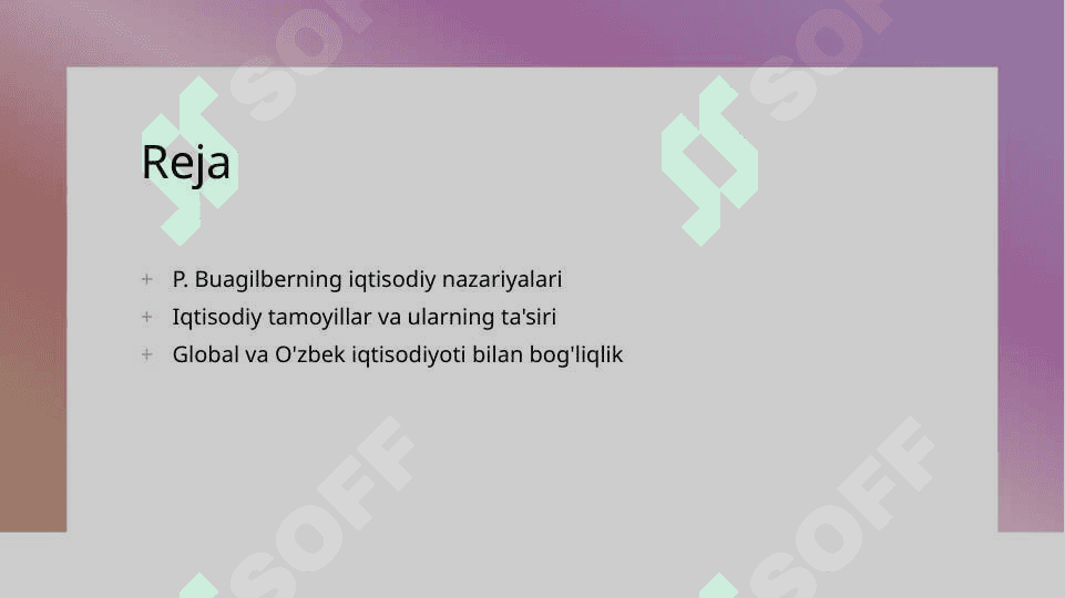 P. Buagilberning iqtisodiy taʼlimoti 2