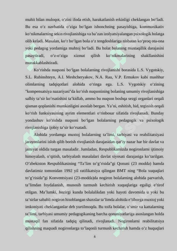 Ko'rishda nusoni bolgan bolalarning pedagogik tavsifi 6