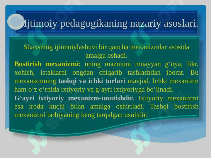 Ta’lim-tarbiya jarayonidagi ijtimoiy-pedagogik dolzarb muammolar. 7