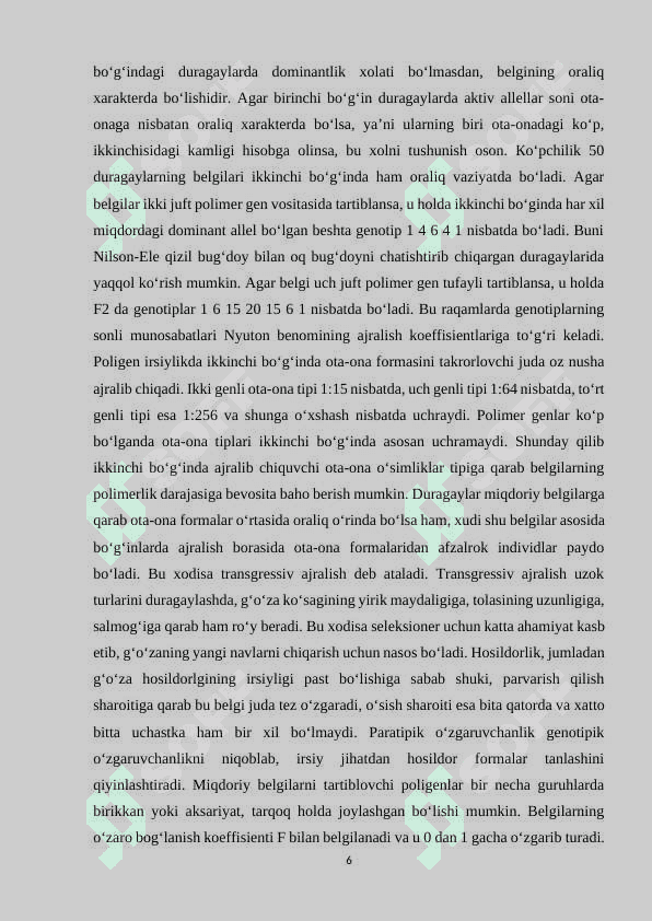 Miqdoriy belgilar genetikasi 5