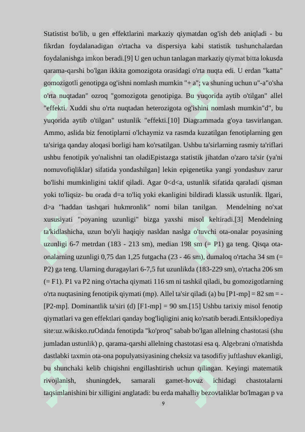 Miqdoriy belgilar genetikasi 8