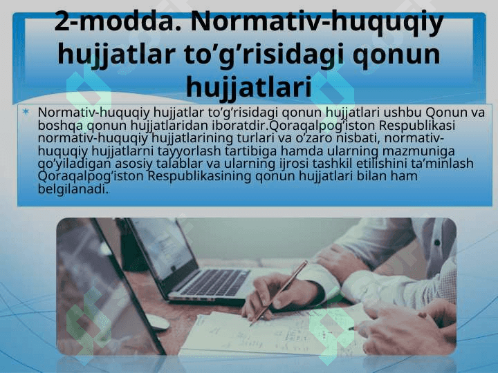 Normativ huquqiy hujjatlar to'g'risidagi qonun 3