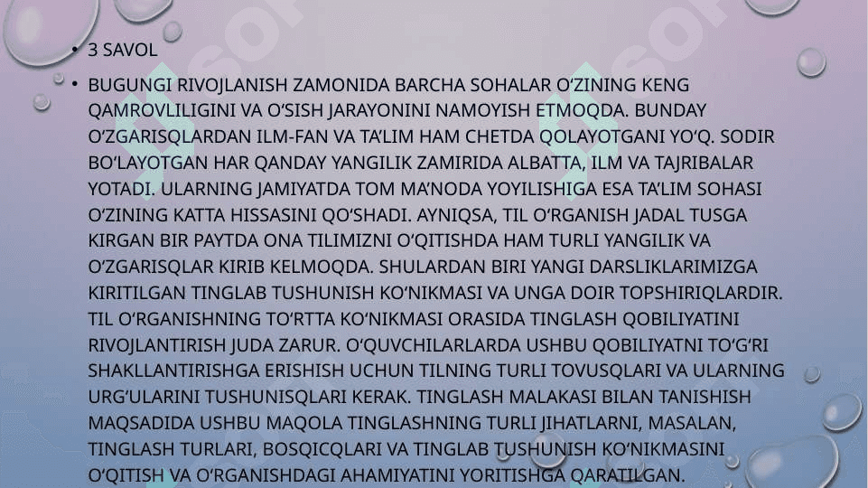 NUTQ MADANIYATIDAN SAVOLLAR 7