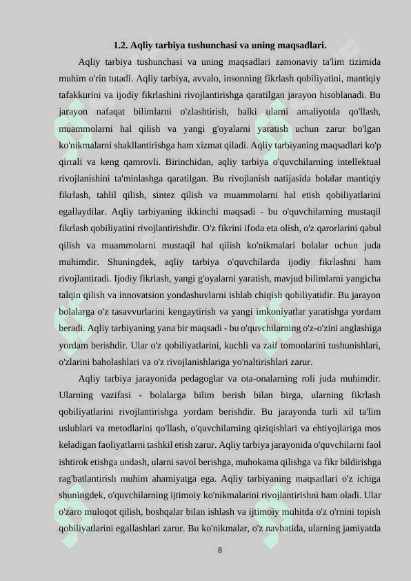 MAKTABGACHA YOSHDAGI BOLALARNI AQLIY TARBIYALASHDA DIDAKTIK O‘YINLARDAN FOYDALANISH. 8