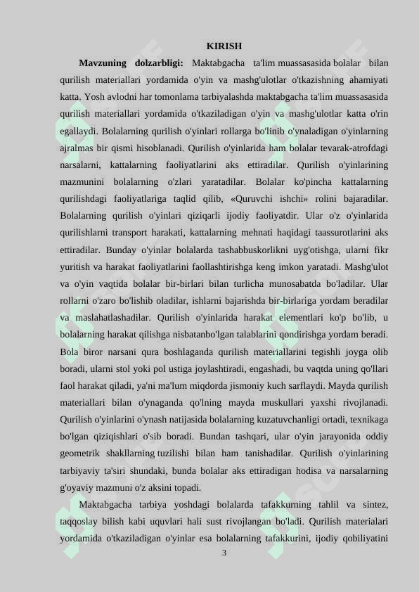 KICHIK VA O’RTA GURUHLARDA QURILISH VA KONSTRUKSIYALASH BO’YICHA FAOLIYATLARNI LOYIHALASHTIRISH. 2