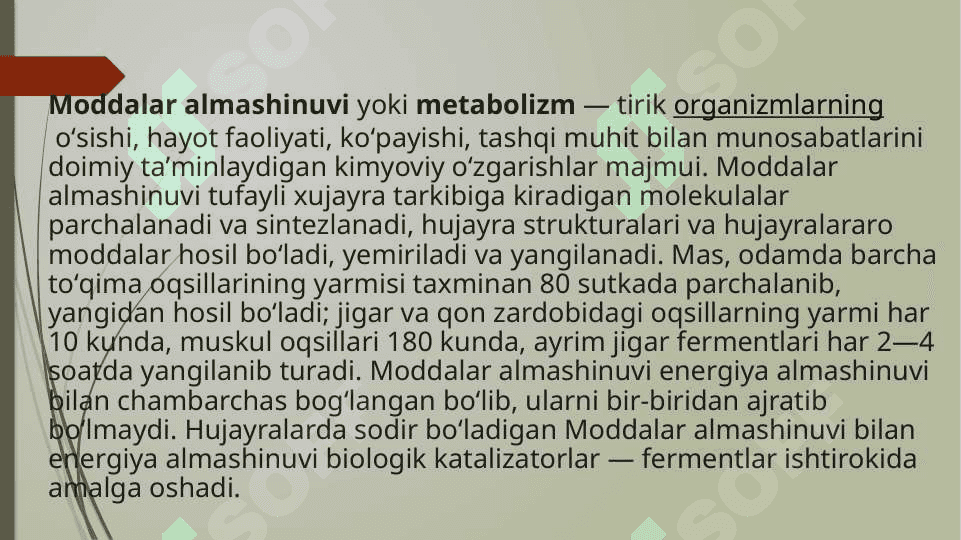 Moddalar almashinuviga kirish 2