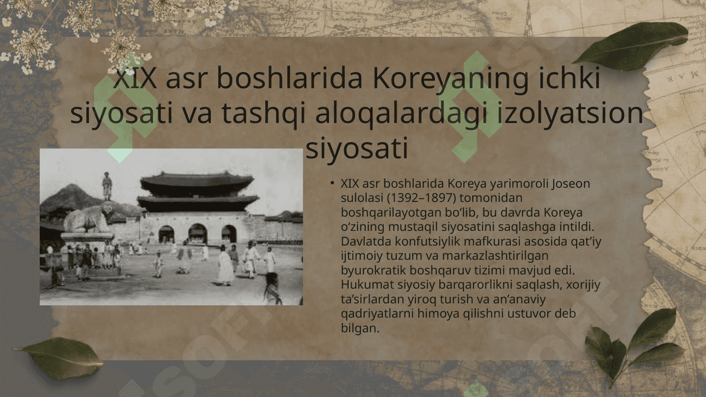 Mavzu: XIX asrda Koreyaning xalqaro ahvoli 2