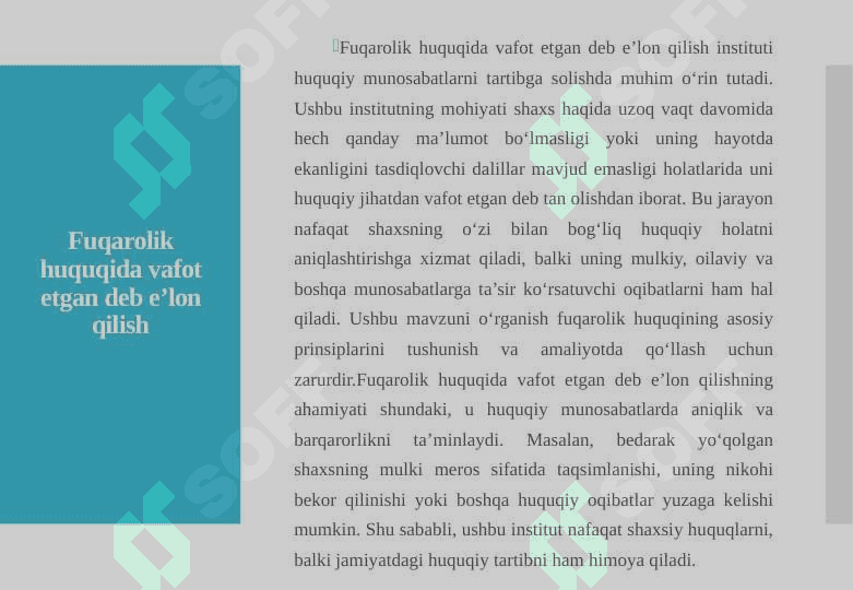 FUQAROLIK HUQUQIDA VAFOT ETGAN DEB E’LON QILISH 4