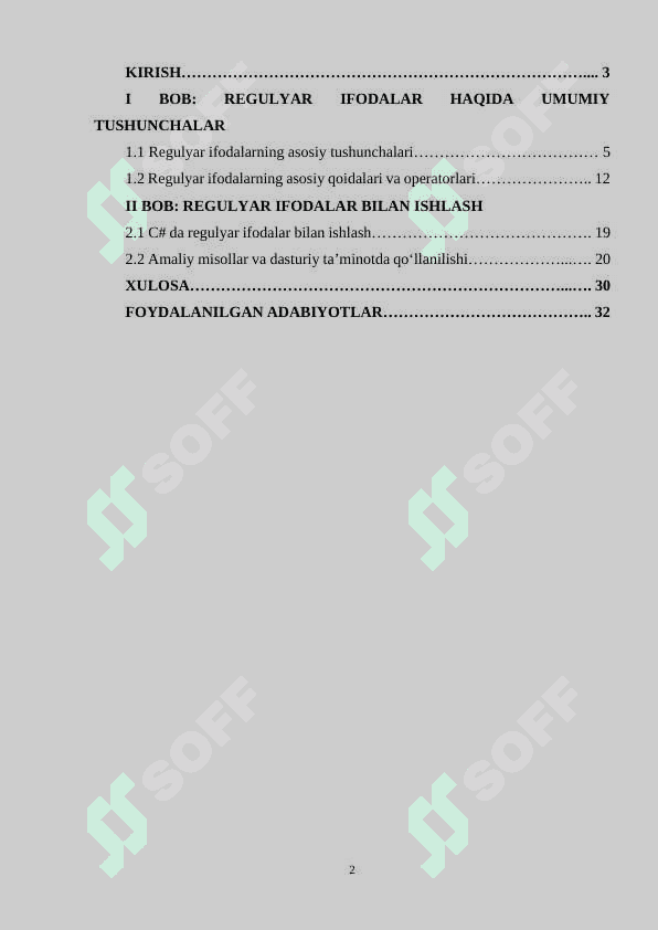 C# DA REGULYAR IFODALAR 2