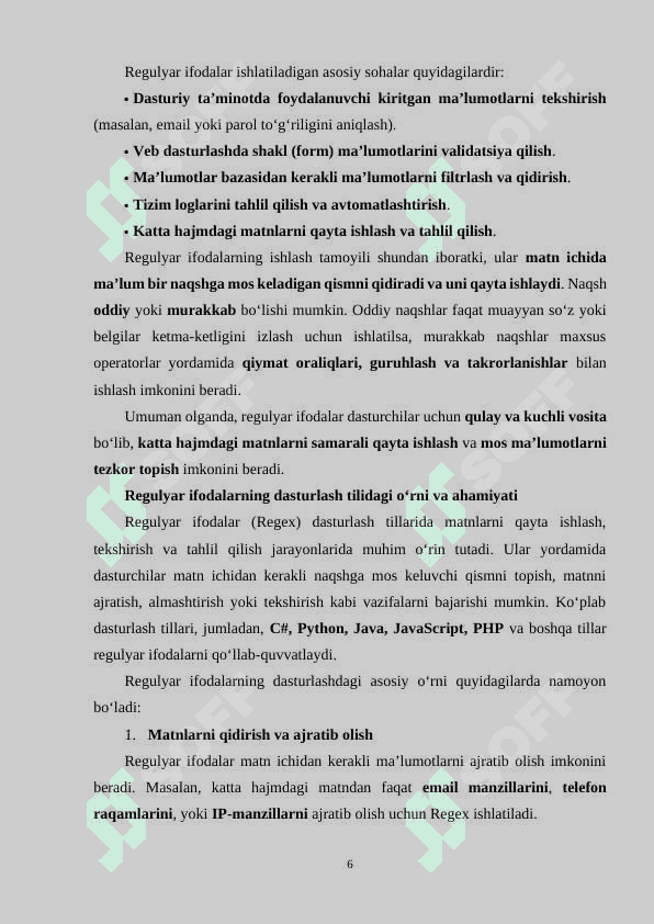 C# DA REGULYAR IFODALAR 6