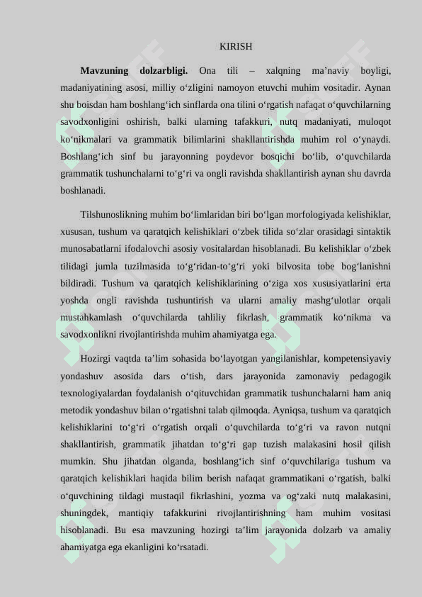 Boshlang‘ich sinf o‘quvchilarida tushum va qaratqich kelishiklari haqida tushuncha hosil qilish 3