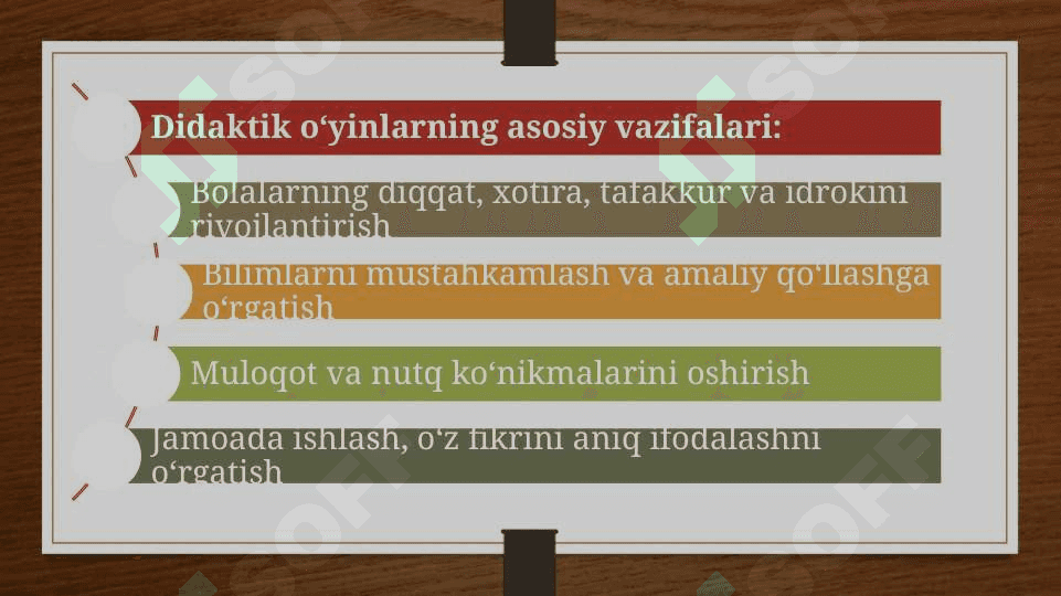 Didaktik va ijodiy o‘yinlarni tashkil etish 8