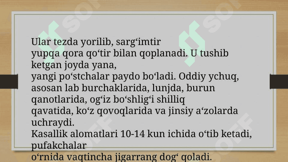 ODDIY UCHUQ, O‘RAB OLUVCHI YOKI BELBOG‘SIMON UCHUQ 8