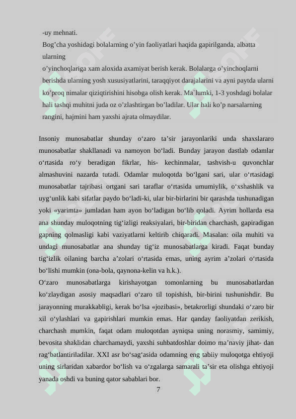 O‘smirlik davrida tengdoshlar bilan shaxslararo munsabatlarning psixologik xususiyatlari 7