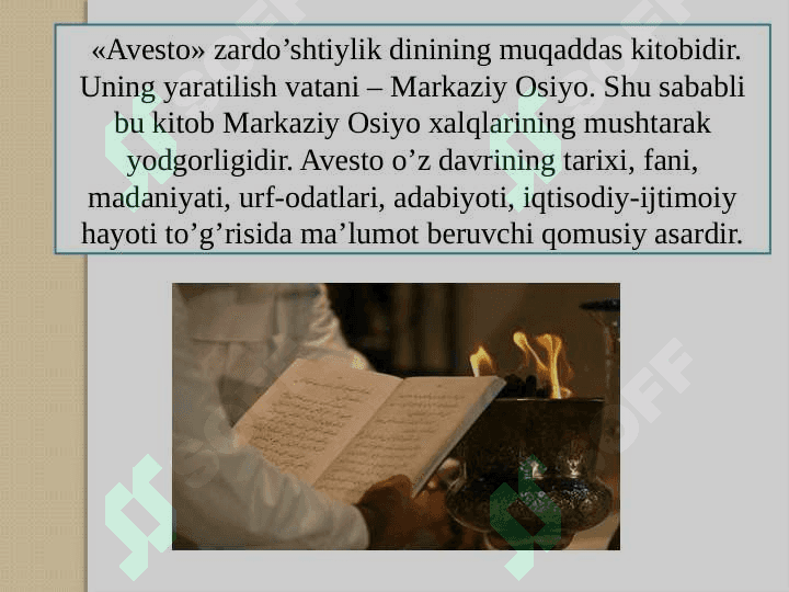 “AVESTO”DA  EZGU FAZILATLARNI TARBIYALASH MASALASI 4