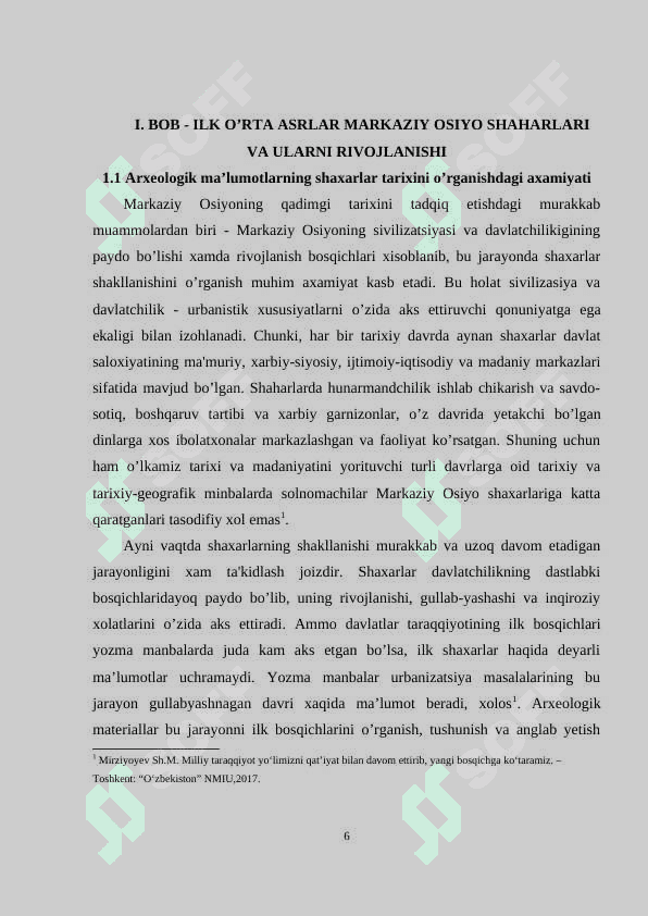 ILK O’RTA ASRLARDA SHAHARLARNING O’SISHI 6