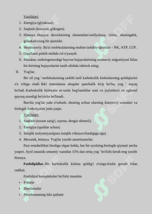 Hayotning molekulyar asoslari. 4