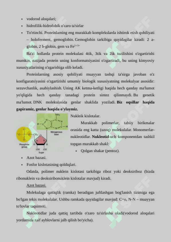 Hayotning molekulyar asoslari. 7
