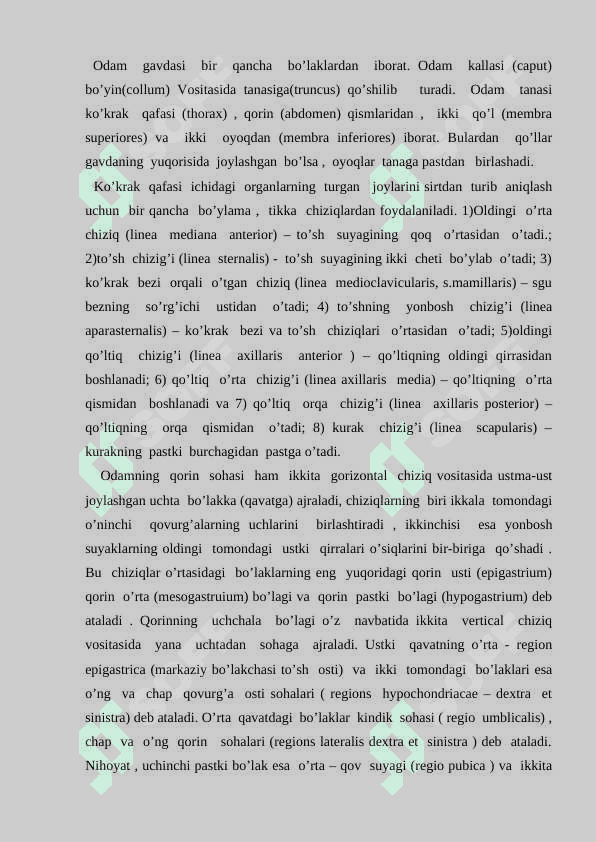 Odam tanasining shakllari, o’lchovlari, yoshga va jinsga oid xususiyatlari 2