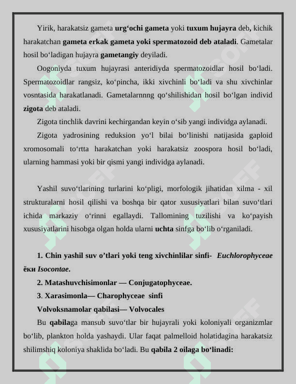 Suv o’tlarining zamonaviy siztematin bo’limlari va katigoriyalari 4