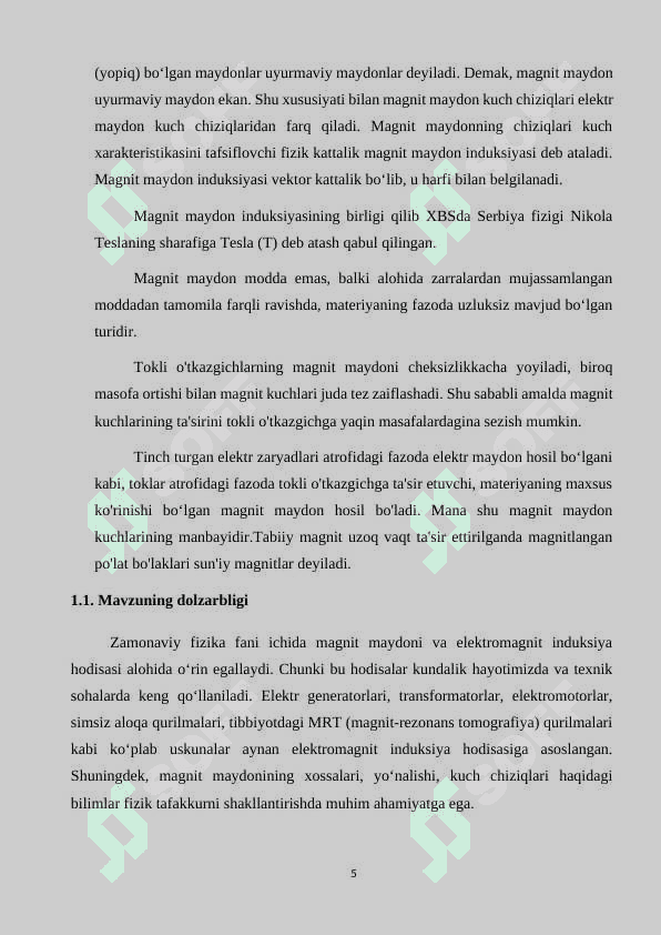 Magnit maydoni va elektromagnit induksiya hodisasiga oid namoyishli tajribalar o‘tkazish uslubi. 3