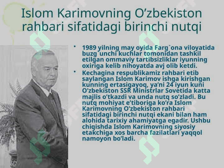 Mustaqil O`zbekiston Demokratik huquqiy davlat fuqarolik jamiyati asoslarini shakllantirish jarayoni 3