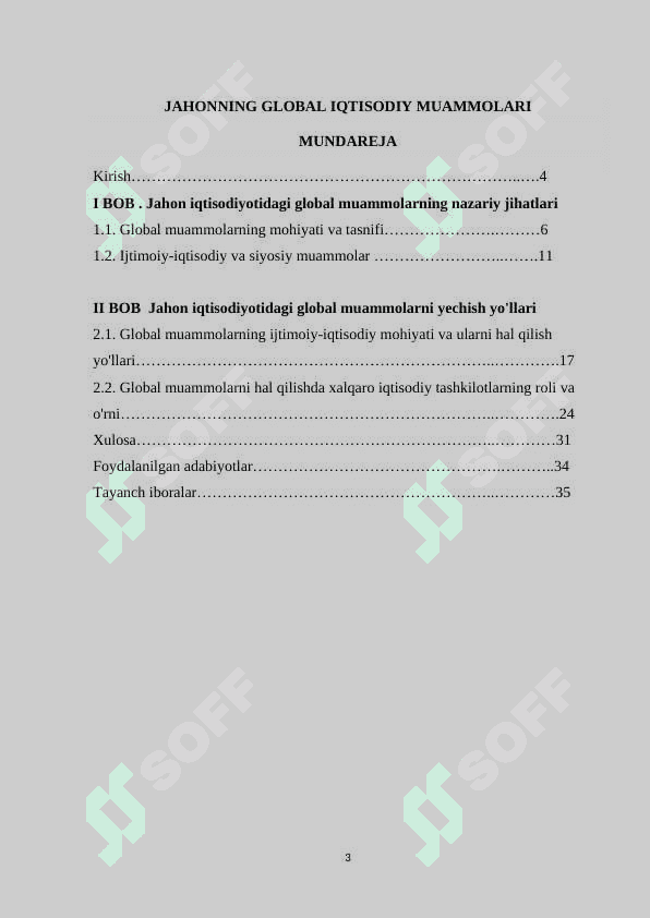 Jahonning  global iqtisodiy muammolari 3