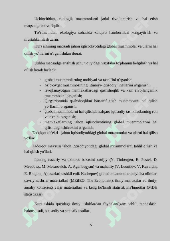 Jahonning  global iqtisodiy muammolari 5