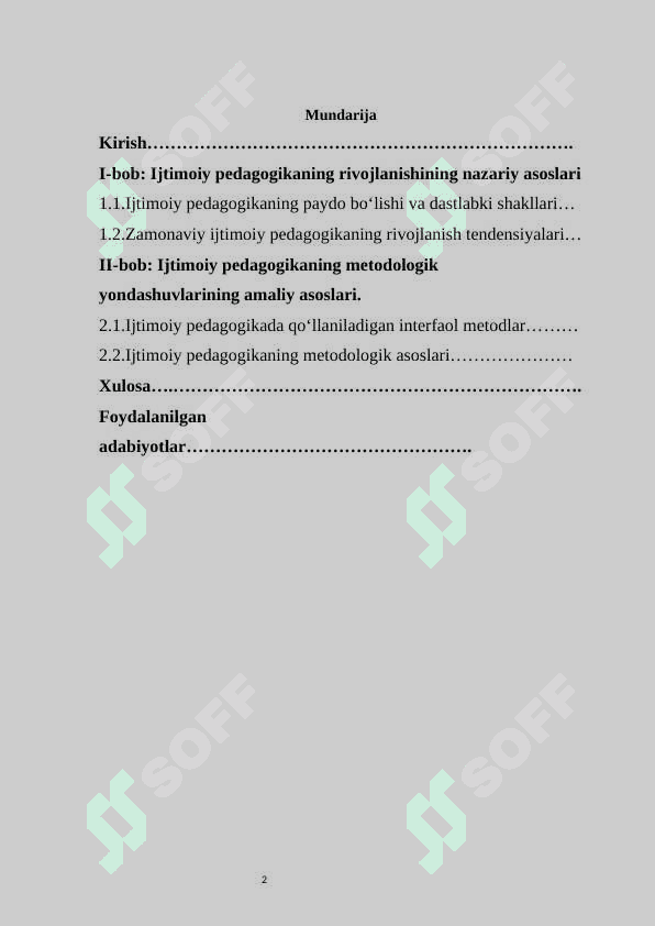 Ijtimoiy pedagogikaning rivojlanish tarixi hamda metodologik yondashuvlar. 2