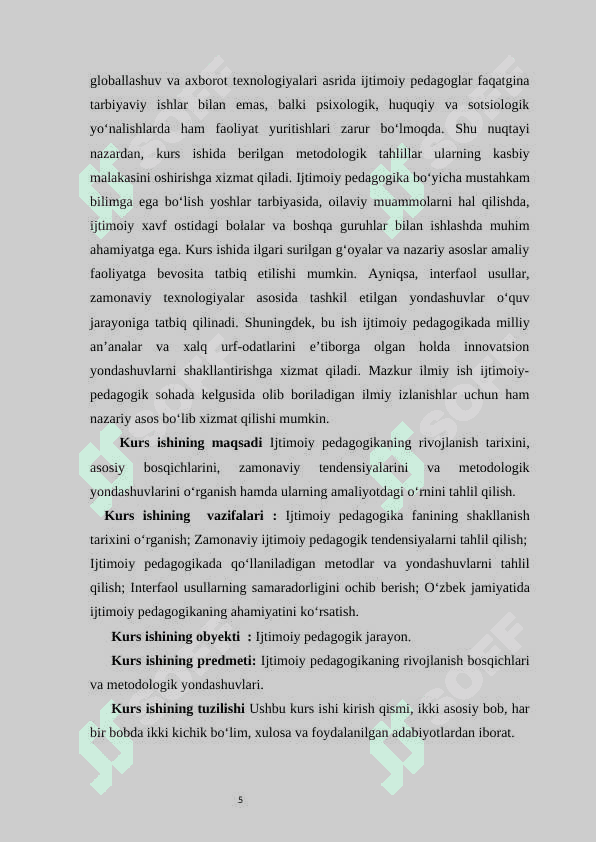 Ijtimoiy pedagogikaning rivojlanish tarixi hamda metodologik yondashuvlar. 5