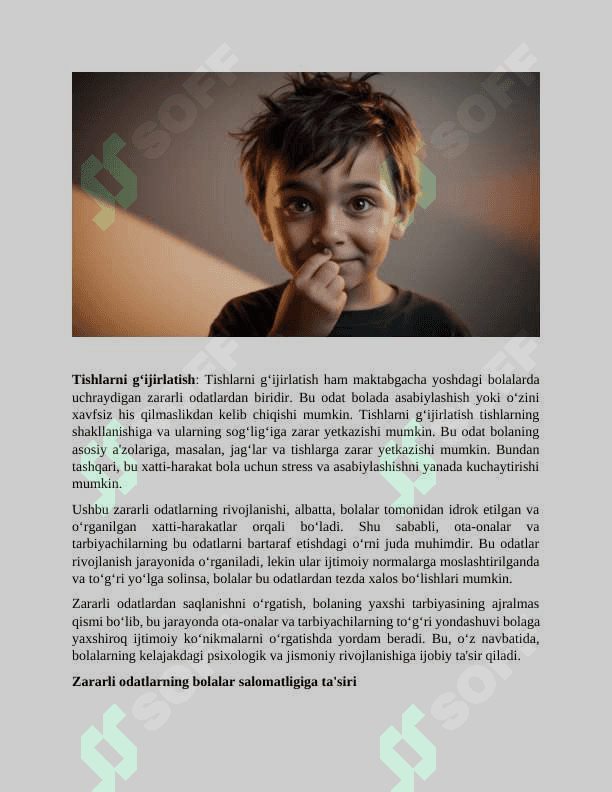 Maktabgacha yoshdagi bolalarda zararli odatlardan saqlanishni o'rgatish. 5